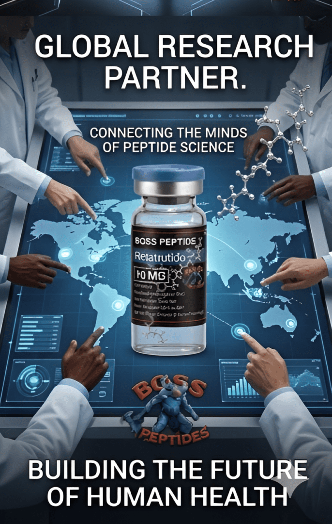 Researchers examining peptide vial