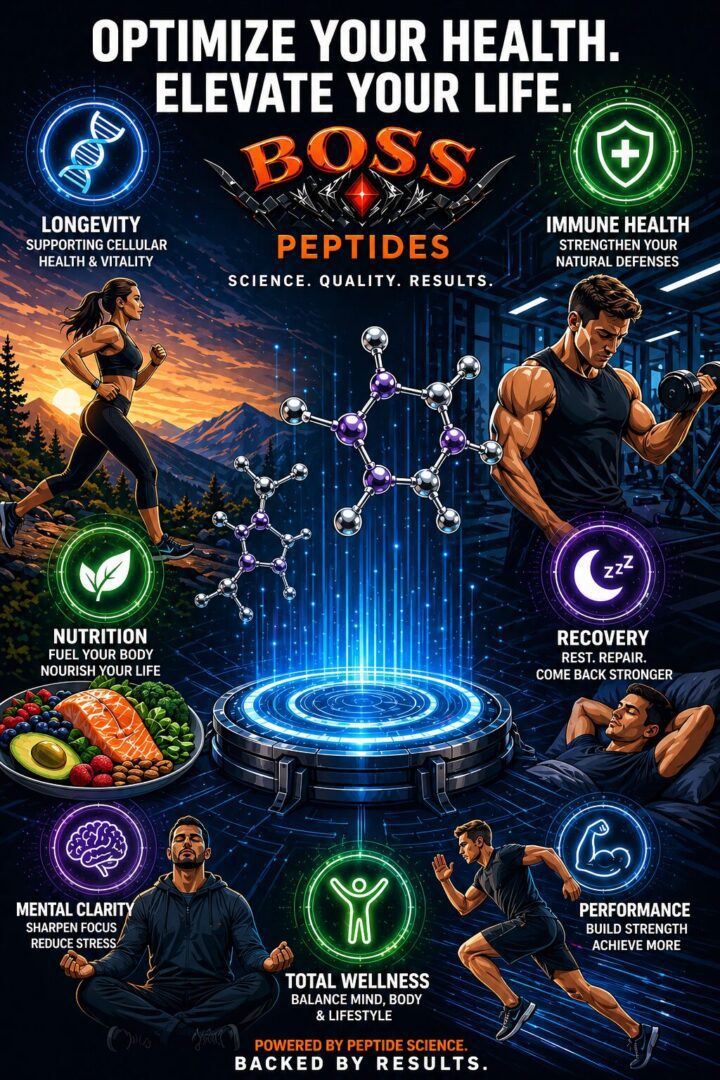 Health optimization with peptides illustration