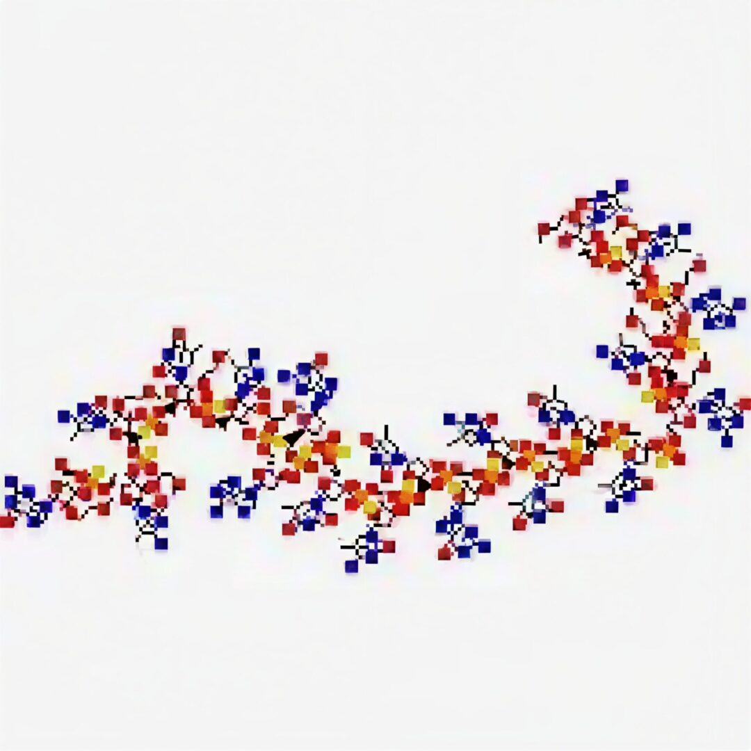 Abstract molecular design with vibrant colors