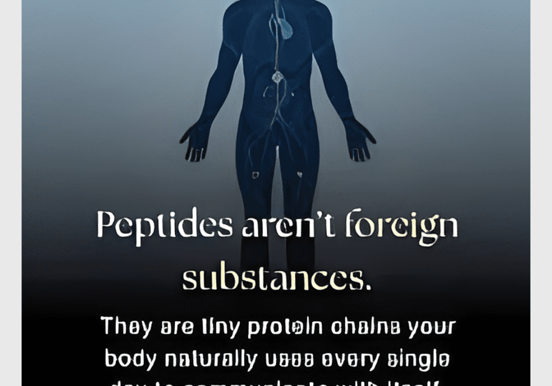Silhouette with peptide information text