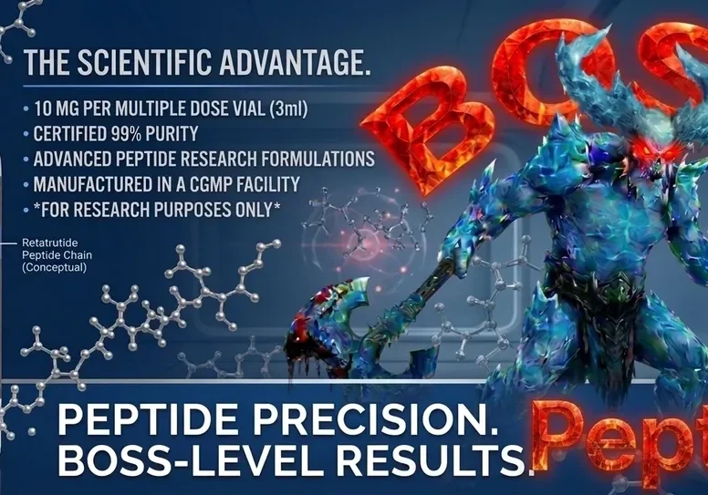 Peptide vial with scientific details