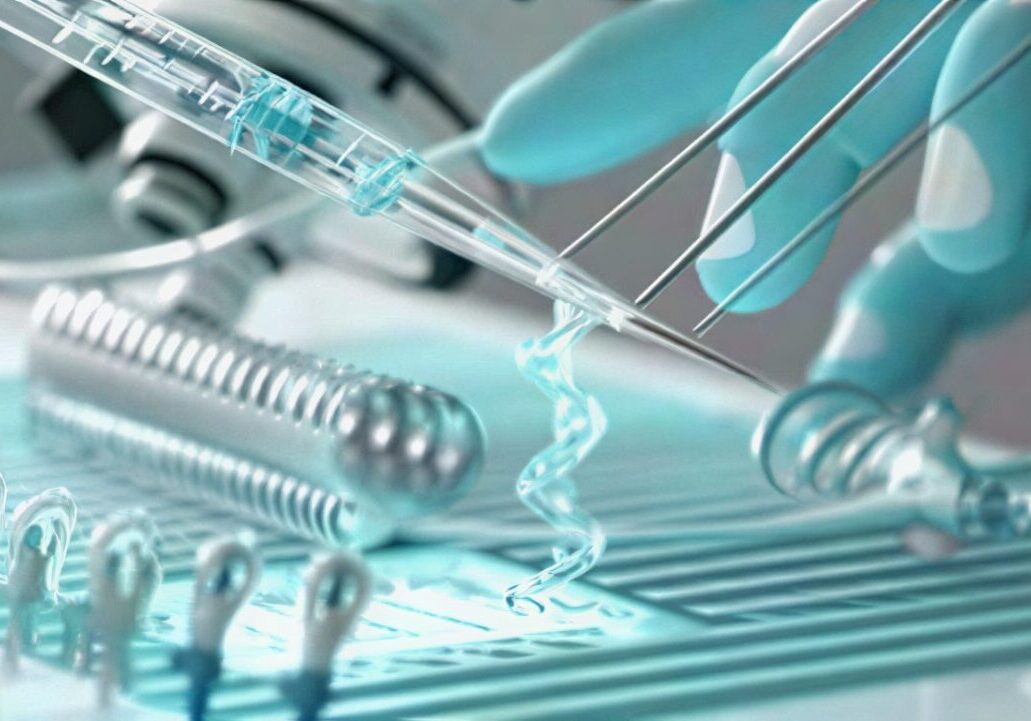 Scientist handling laboratory instruments